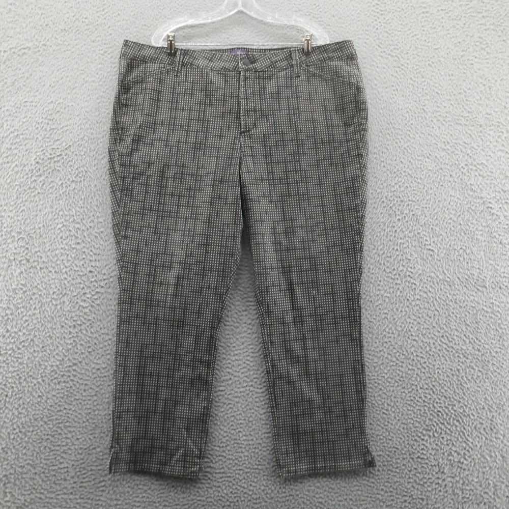 Not Your Daughters Jeans Ankle Pants Black White Check Size‎ 20W Womens Denim